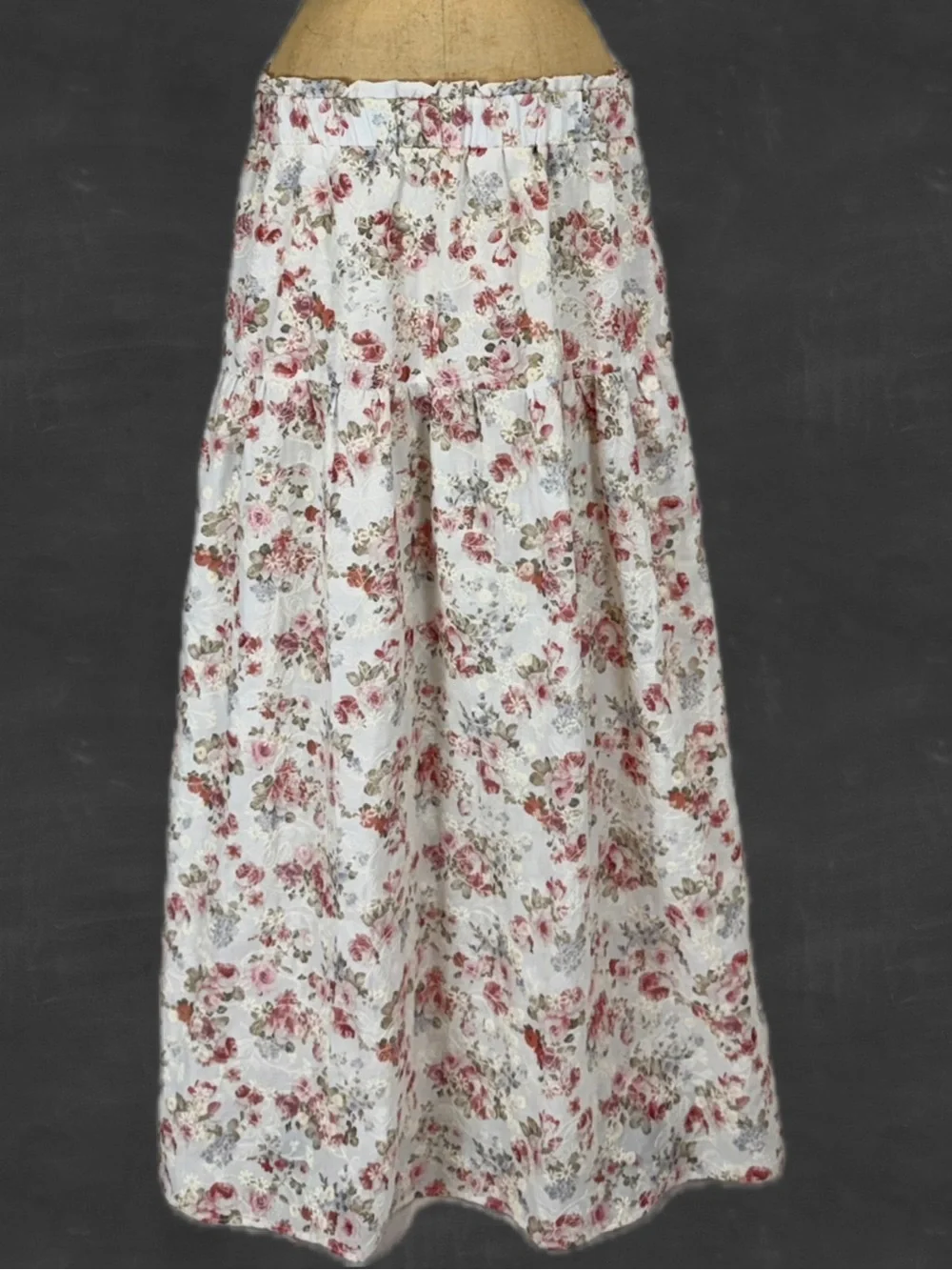 Altar’d State embroidered cottage flower long maxi skirt cotton elastic waist
